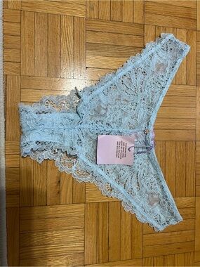 Savage X Fenty Light Blue Lace Cheeky Panty